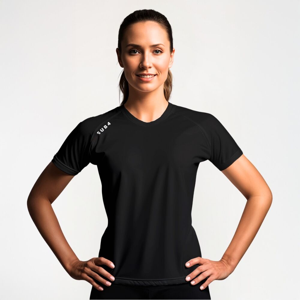 Women's running and fitness T-Shirt Black